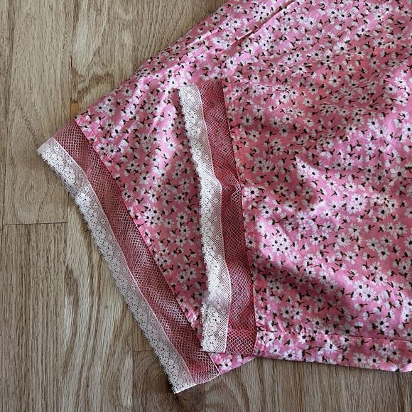 Victoria's Secret Cotton Pajama Bottom Capris tank‎ lace  sz medium large floral - Picture 8 of 9